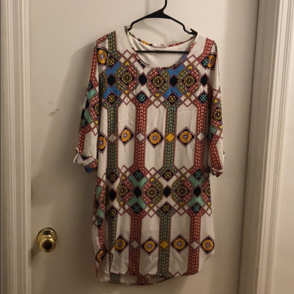 Peach Love Patterned Shift Dress